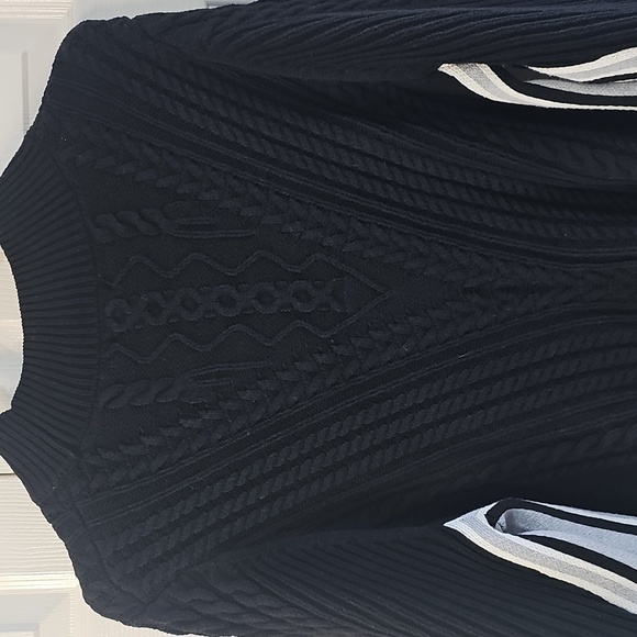 NWT Halogen Mixed Cable Mock Neck Sweater Rich Black Large - Picture 9 of 13